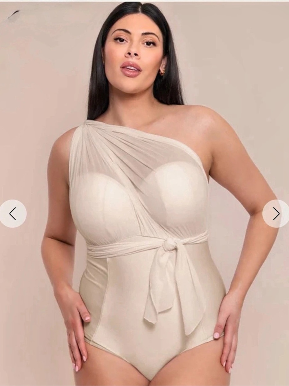 Curvy Kate Wrapsody Bandeau Strapless Multiway Swimsuit Cream